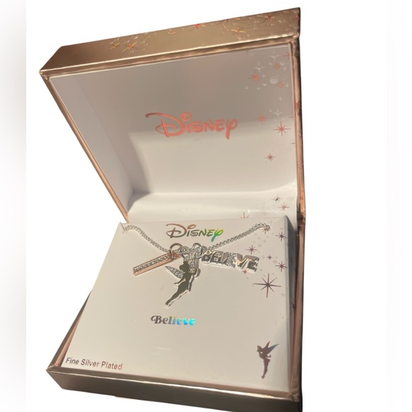 Disney Fine Silver Plated Tinker Bell Charm Necklace - Picture 1 of 3